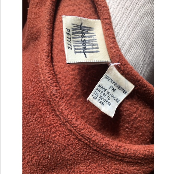 Jason Maxwell Burnt Sienna petite crew neck fall fleece size Medium - Picture 2 of 3